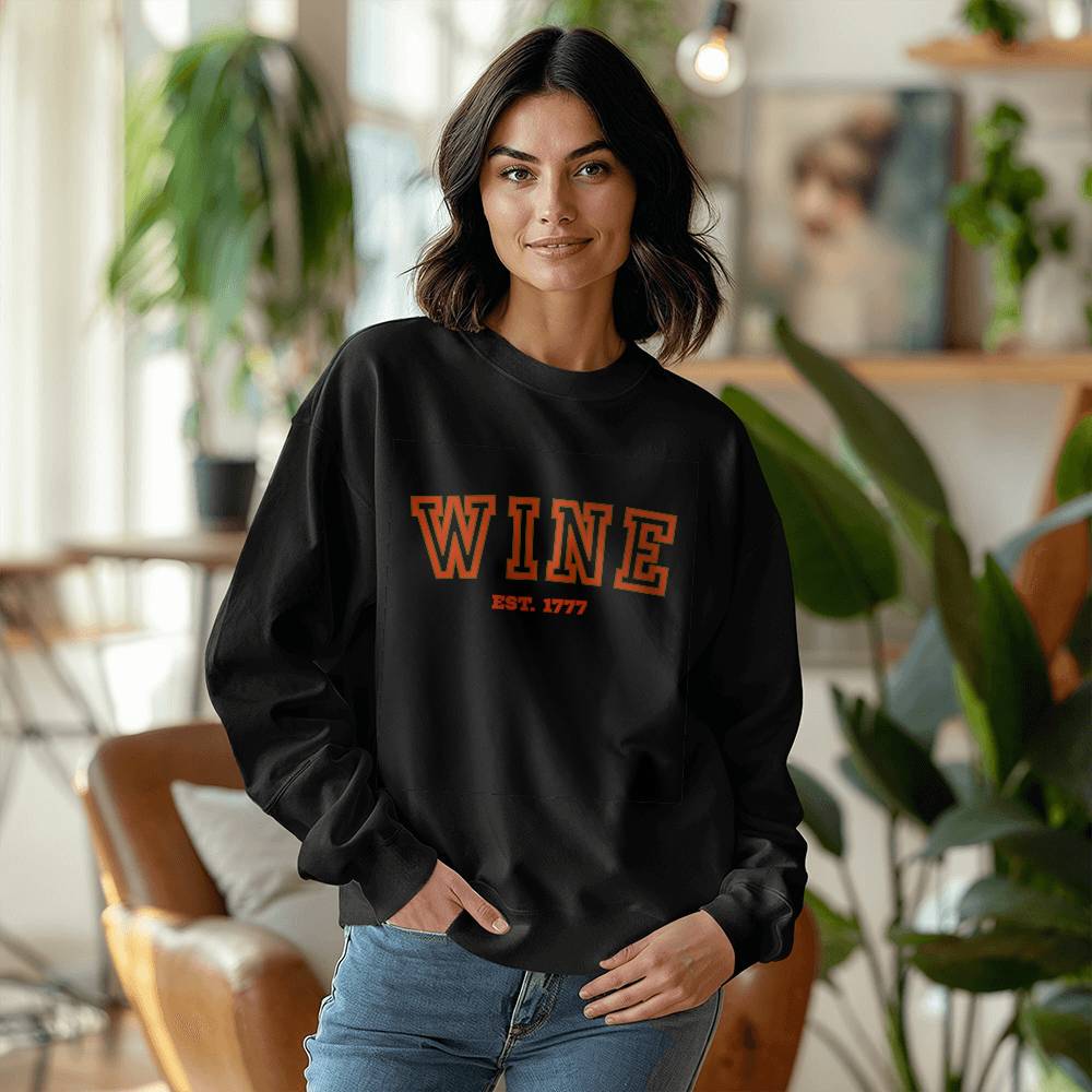Wine Lovers Gildan 18000 Unisex Crewneck Sweatshirt Front Print