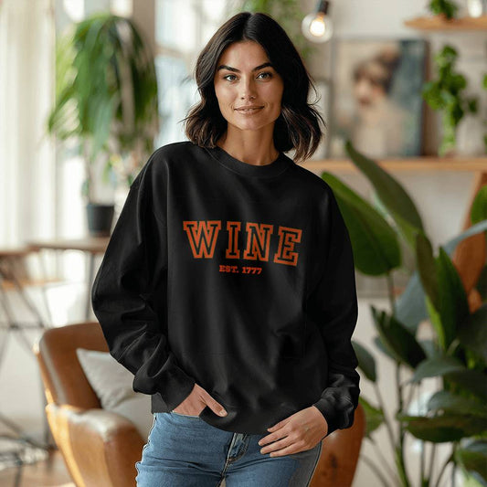 Wine Lovers Gildan 18000 Unisex Crewneck Sweatshirt Front Print