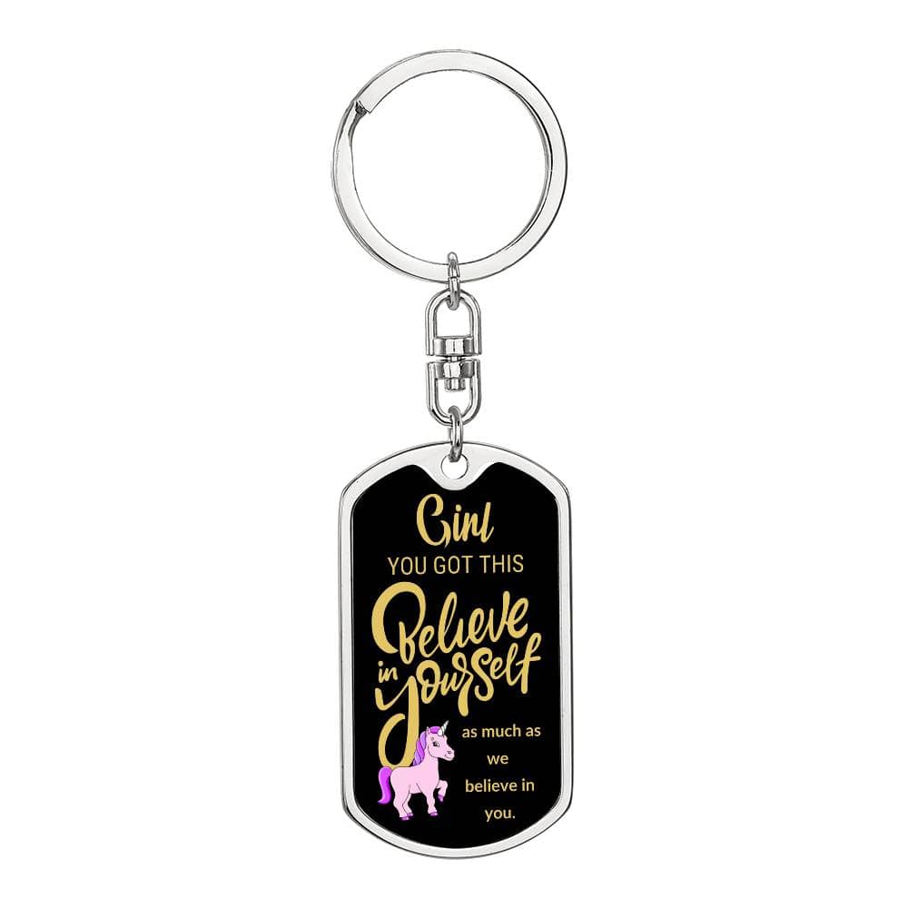 Personalized Graphic Dog Tag | Keychain | Book Bag Tag | Back To School Gift | Girl Gift - BespokeBliss