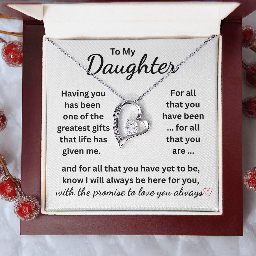Daughter Gift, Message Card and Necklace. Daughter I Love Who You Are.