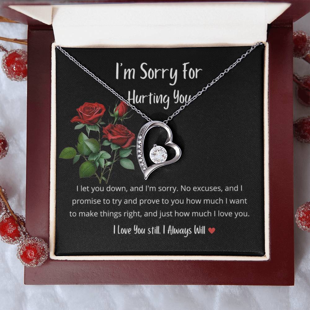 I am So Sorry, Roses, Heart, Necklace for Her