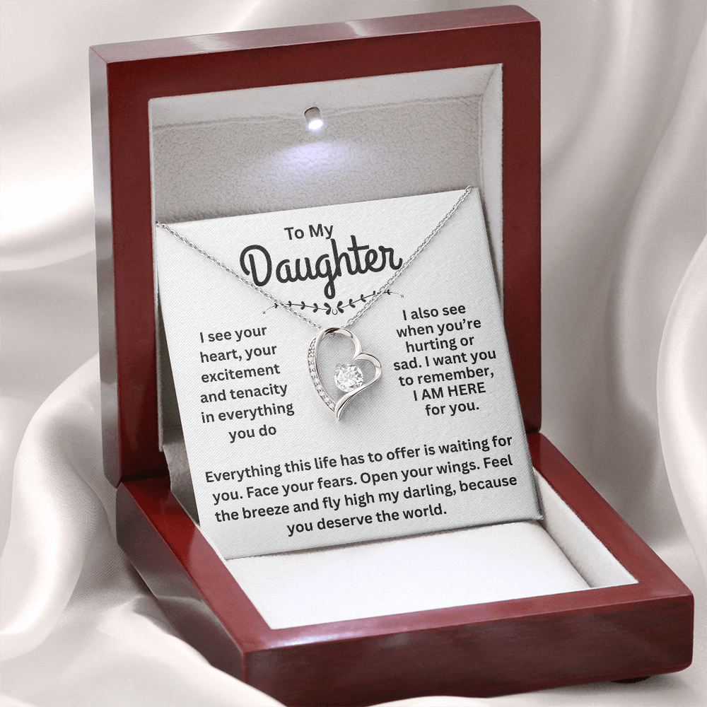 You Deserve the World, Daughter Pendant and Message Card Gift.