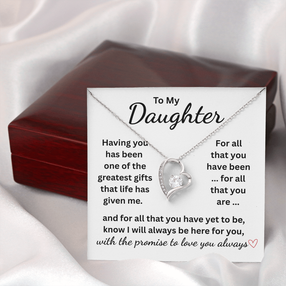 Daughter Gift, Message Card and Necklace. Daughter I Love Who You Are.