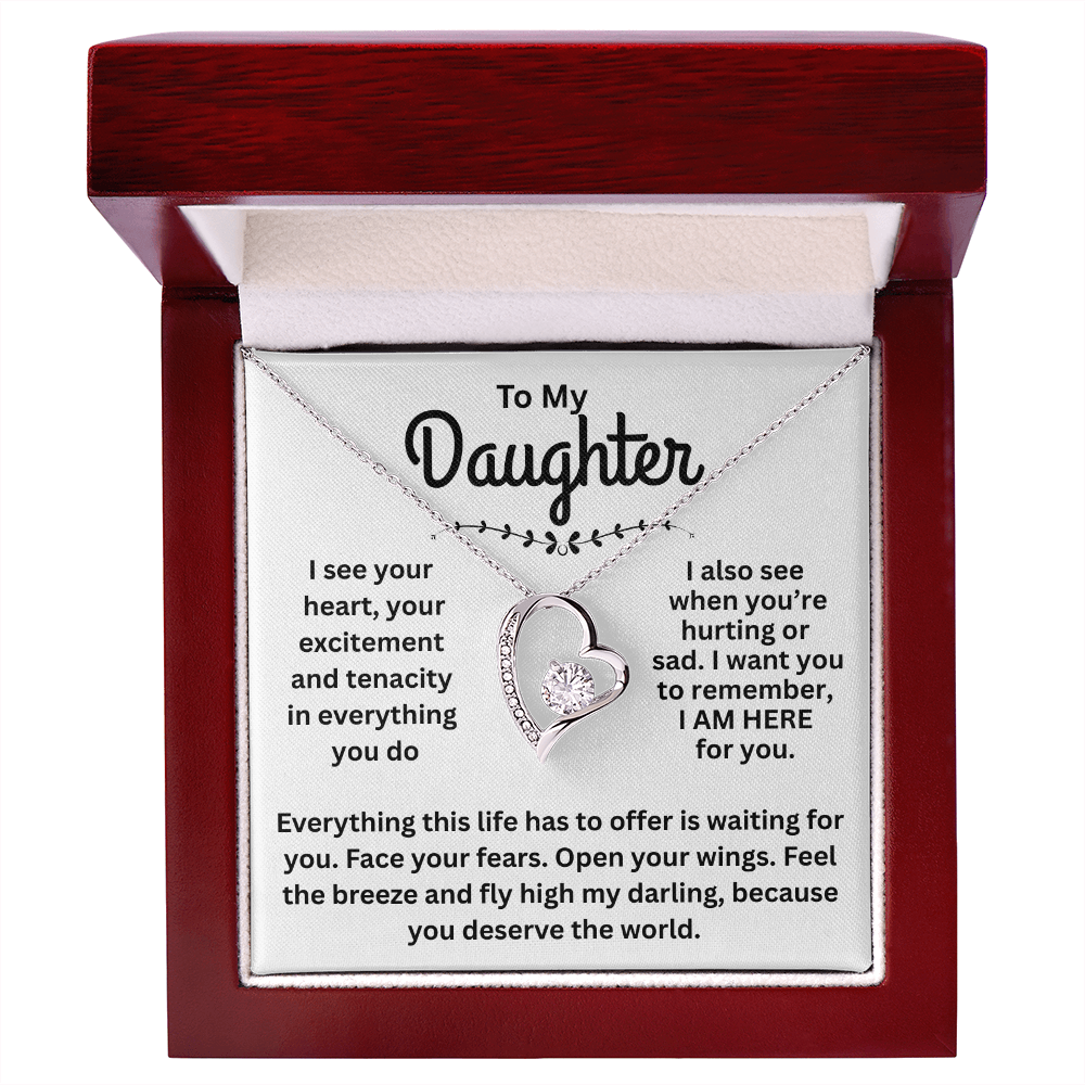 You Deserve the World, Daughter Pendant and Message Card Gift.