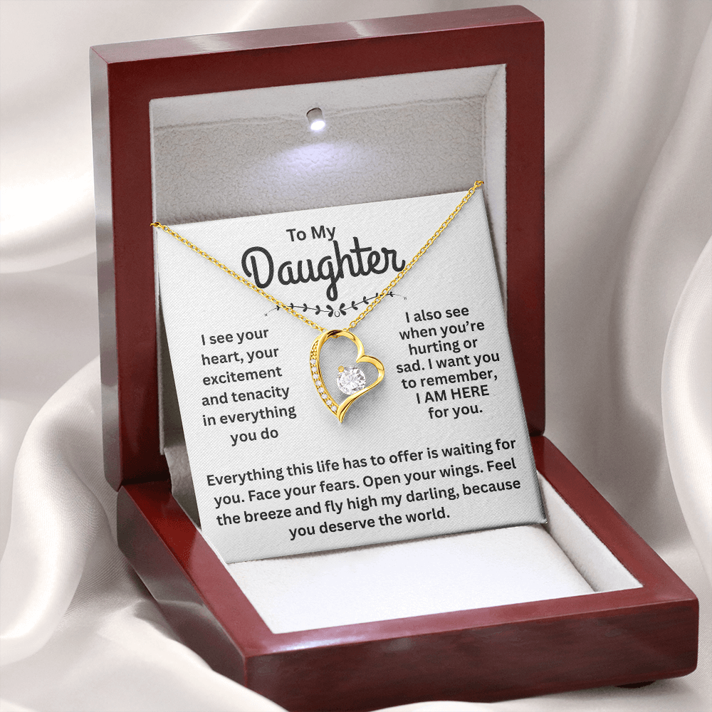 You Deserve the World, Daughter Pendant and Message Card Gift.