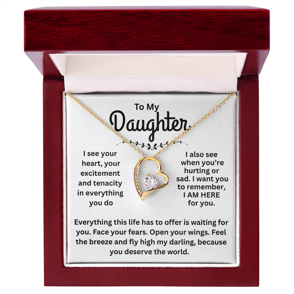 You Deserve the World, Daughter Pendant and Message Card Gift.