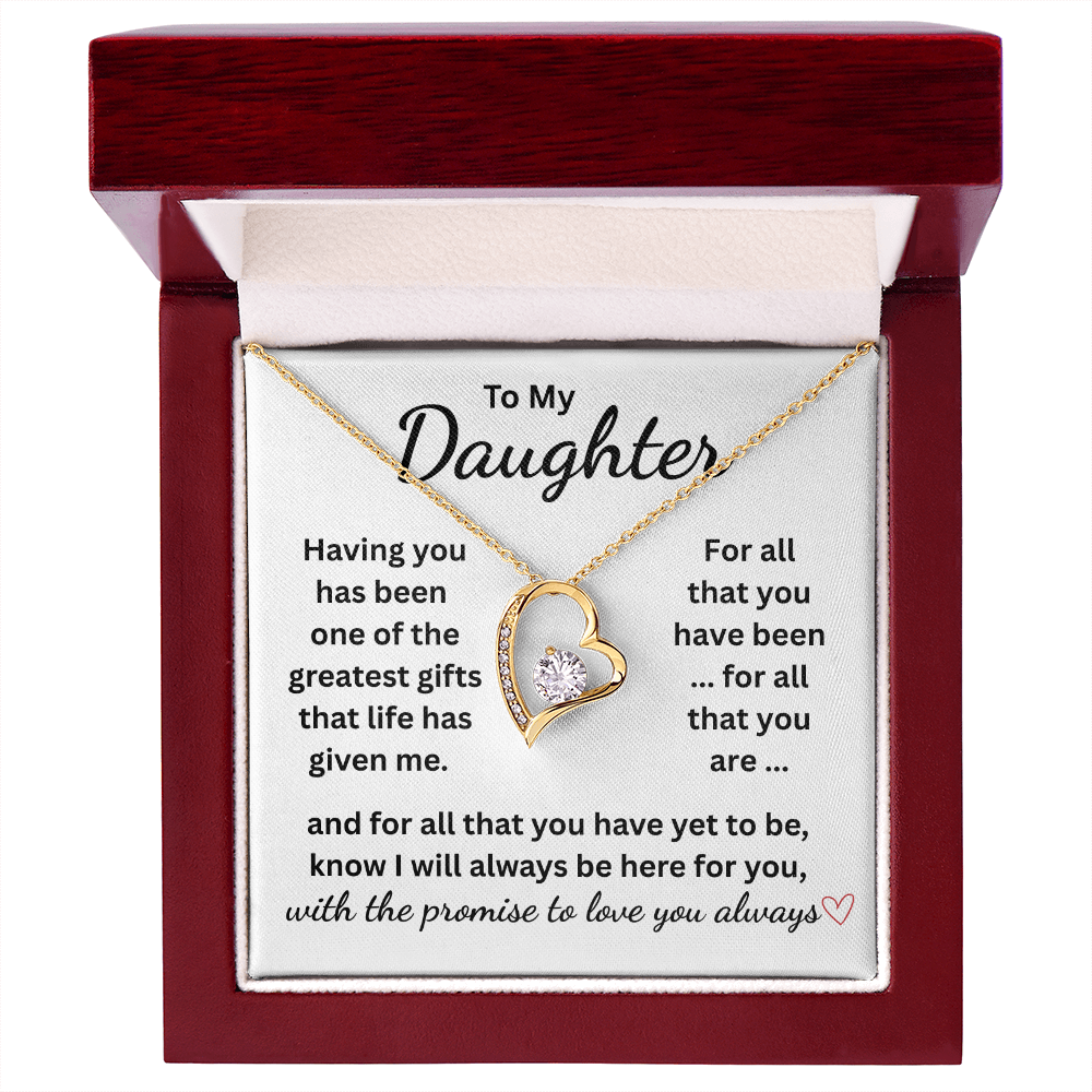 Daughter Gift, Message Card and Necklace. Daughter I Love Who You Are.