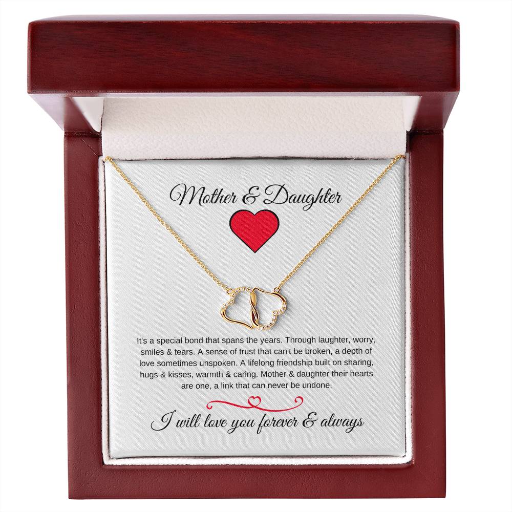 Mother and Daughter | Infinite Bond That Spans The Years - Infinity Hearts Diamond Necklace - BespokeBliss