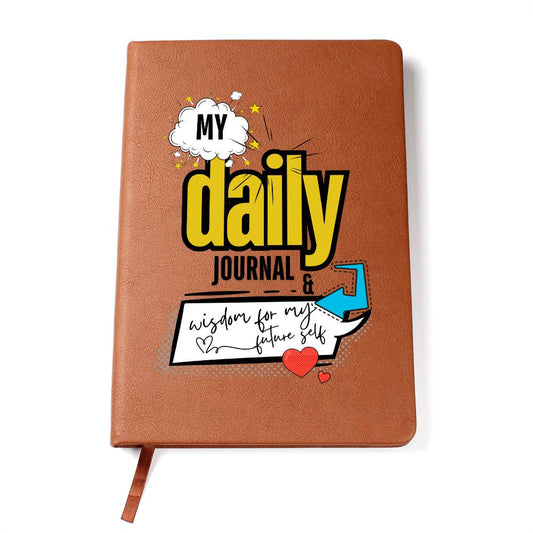 My Daily Journal | MBB078 | Vegan Leather Fun Printed Notebook | Comic Book Syle