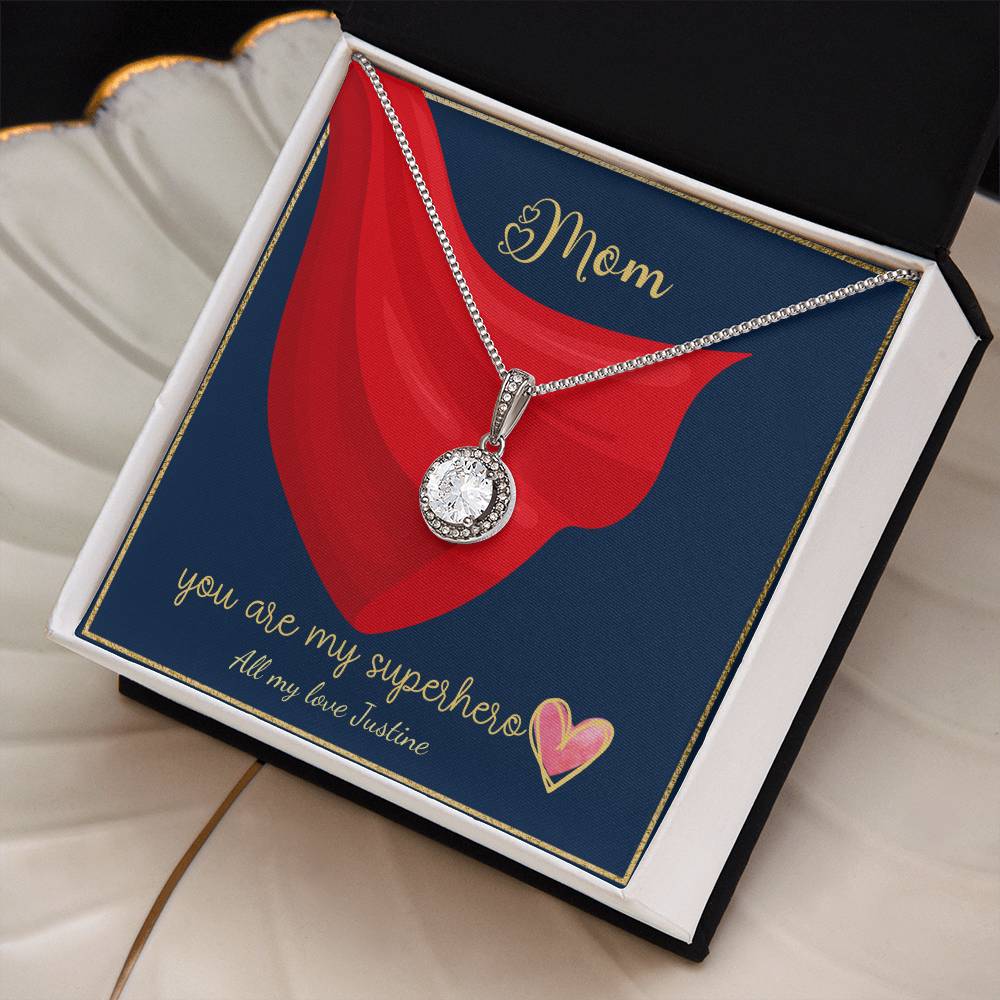 Mom, My Superhero Necklace for Mother's Day, Birthdays and Anniversary. (Personalized)