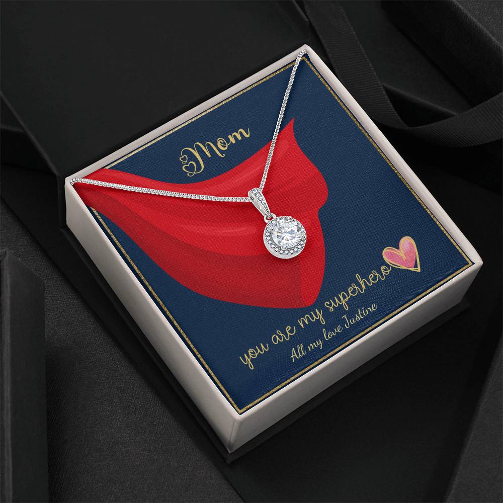 Mom, My Superhero Necklace for Mother's Day, Birthdays and Anniversary. (Personalized)