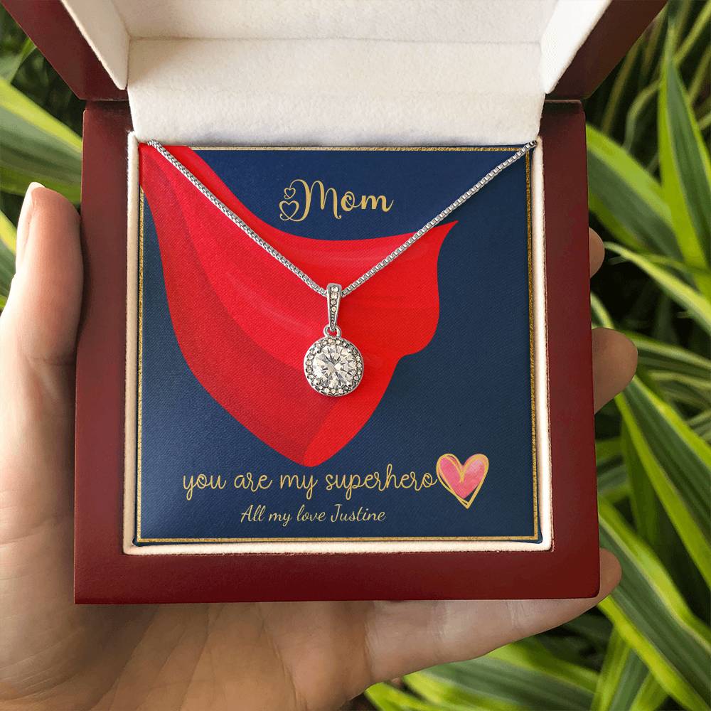 Mom, My Superhero Necklace for Mother's Day, Birthdays and Anniversary. (Personalized)