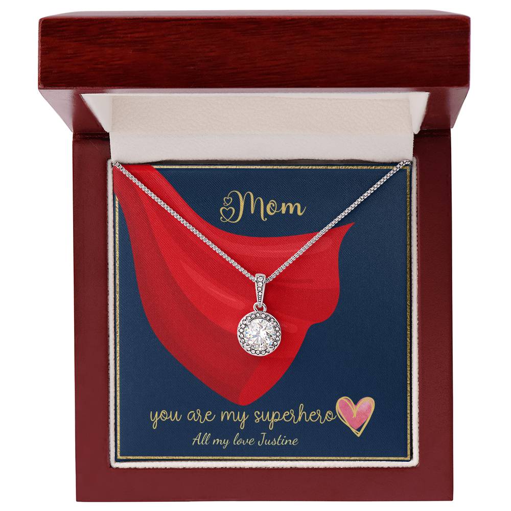 Mom, My Superhero Necklace for Mother's Day, Birthdays and Anniversary. (Personalized)