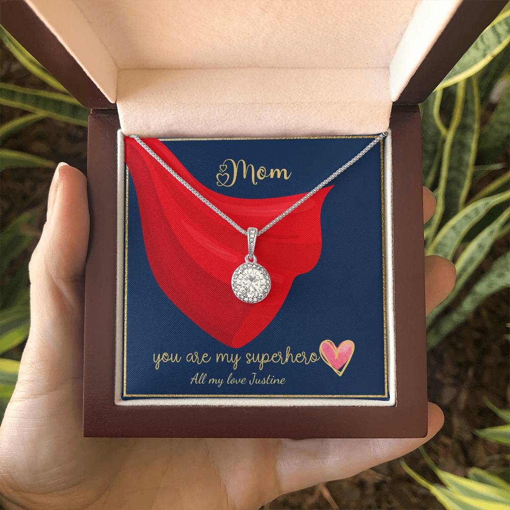 Mom, My Superhero Necklace for Mother's Day, Birthdays and Anniversary. (Personalized)