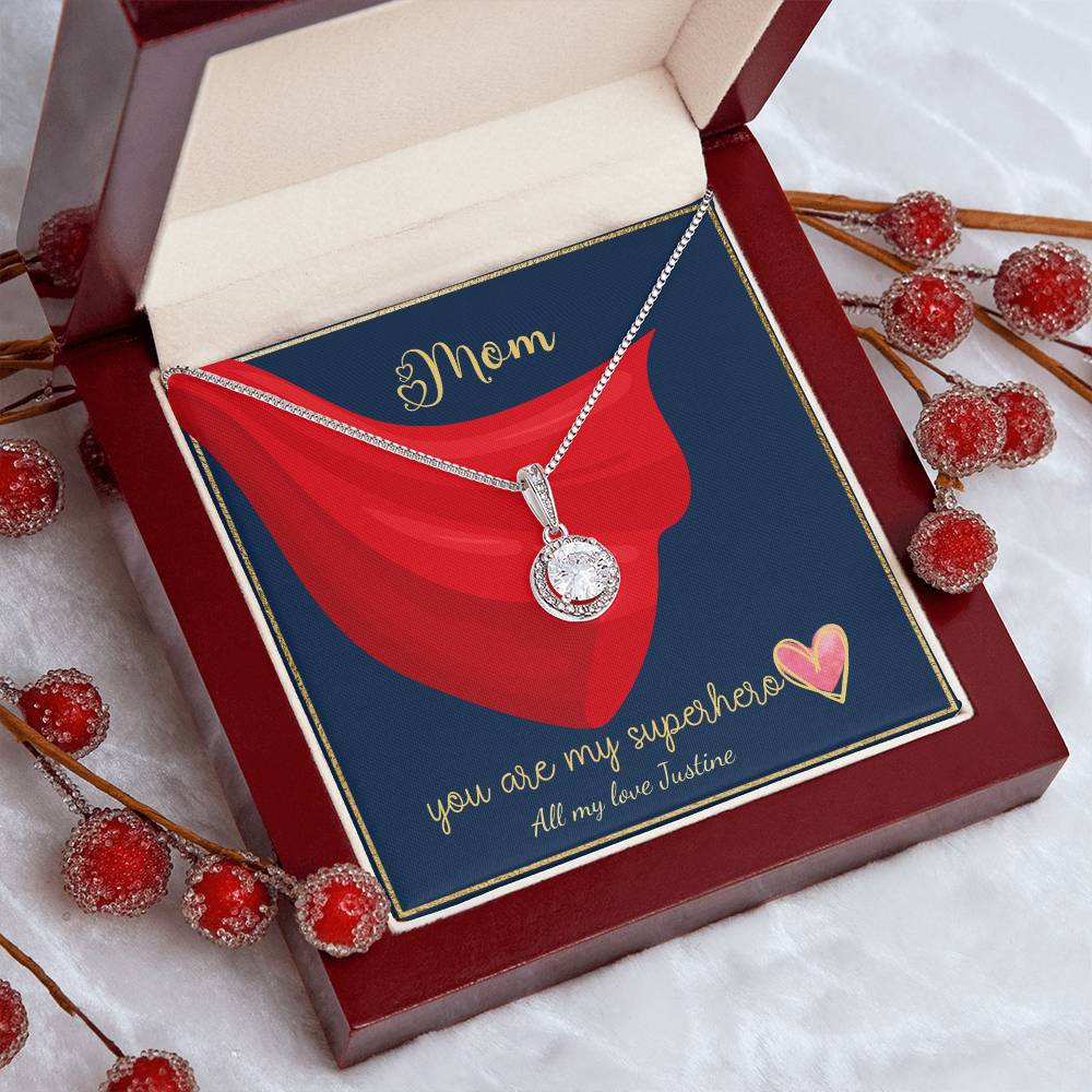 Mom, My Superhero Necklace for Mother's Day, Birthdays and Anniversary. (Personalized)