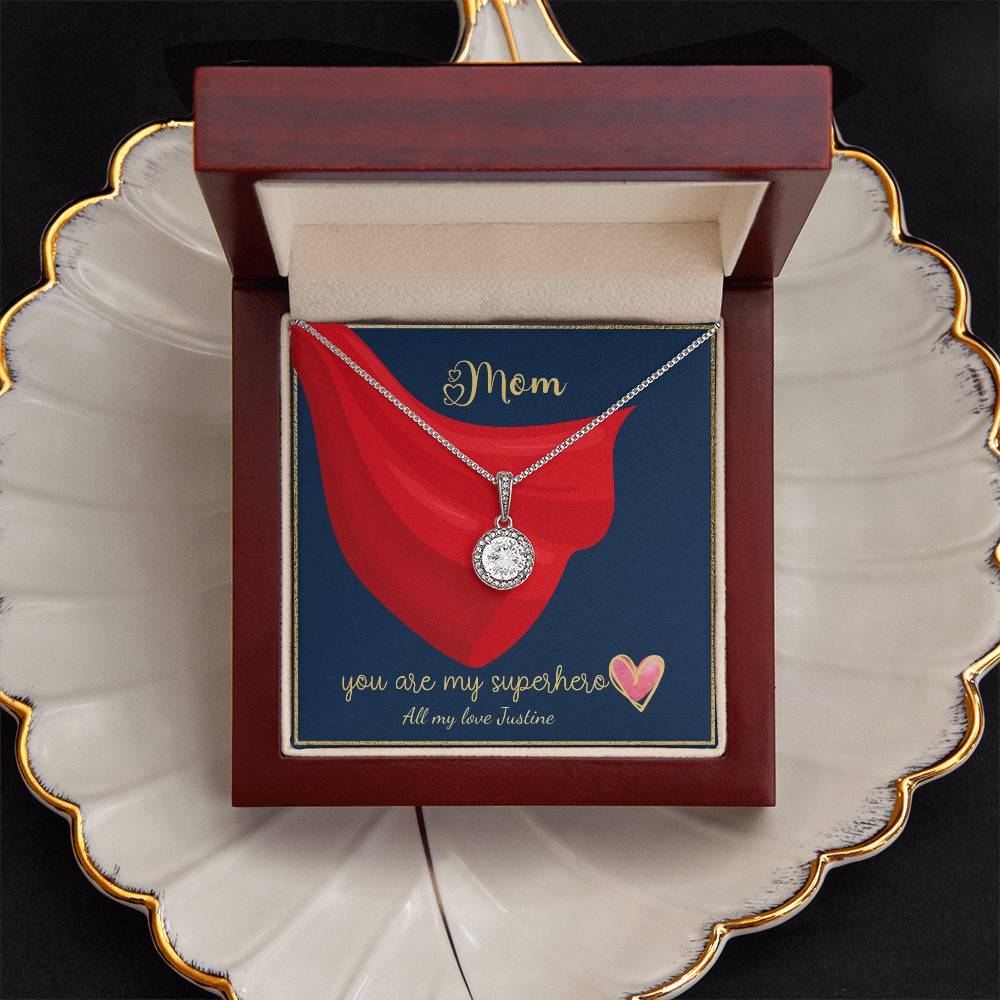 Mom, My Superhero Necklace for Mother's Day, Birthdays and Anniversary. (Personalized)