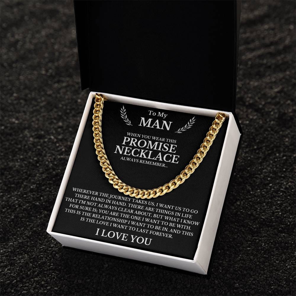 To My Man, A Promise Necklace To Remind You I Love You
