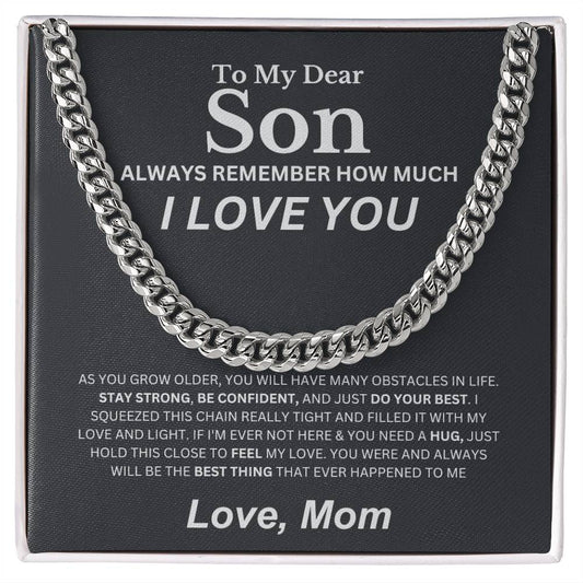Cuban Chain Necklace Son, Love Mom