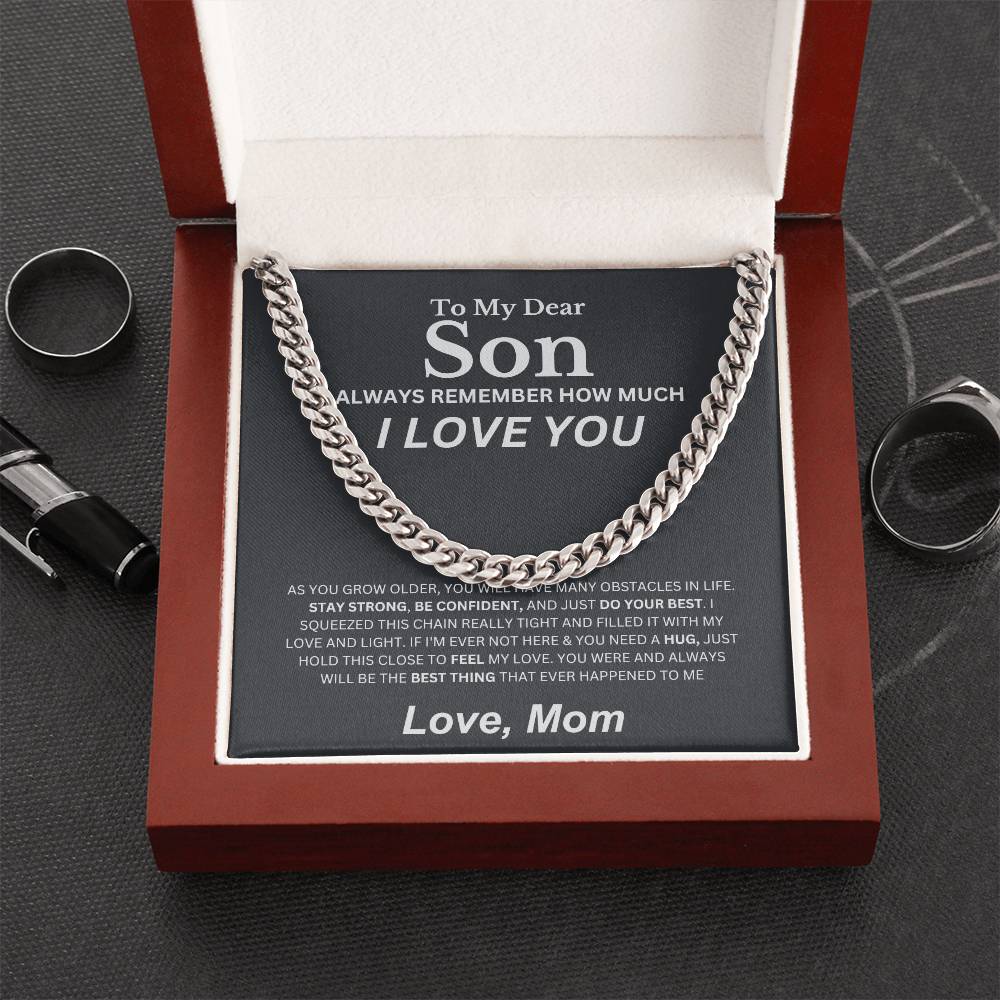 Cuban Chain Necklace Son, Love Mom