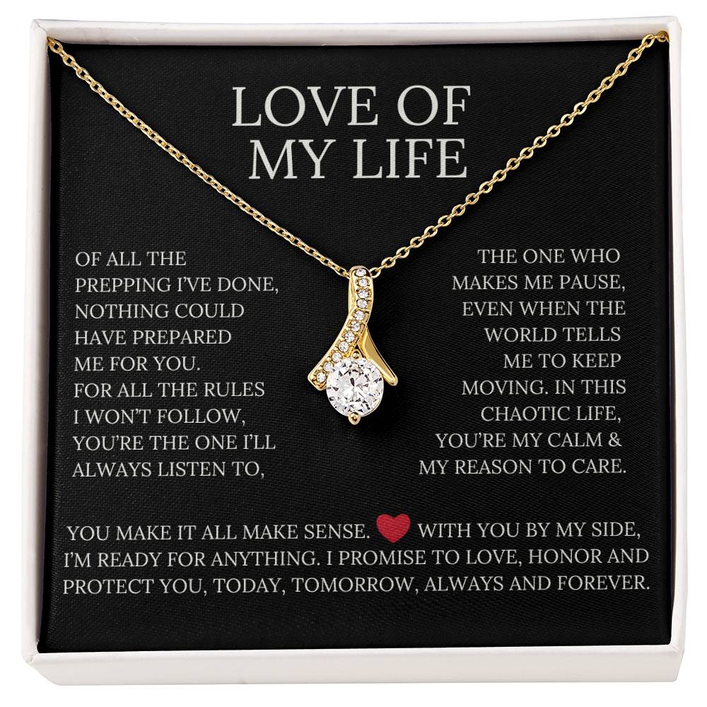 Love of My Life, Alluring Beauty Necklace Pendant Message Card