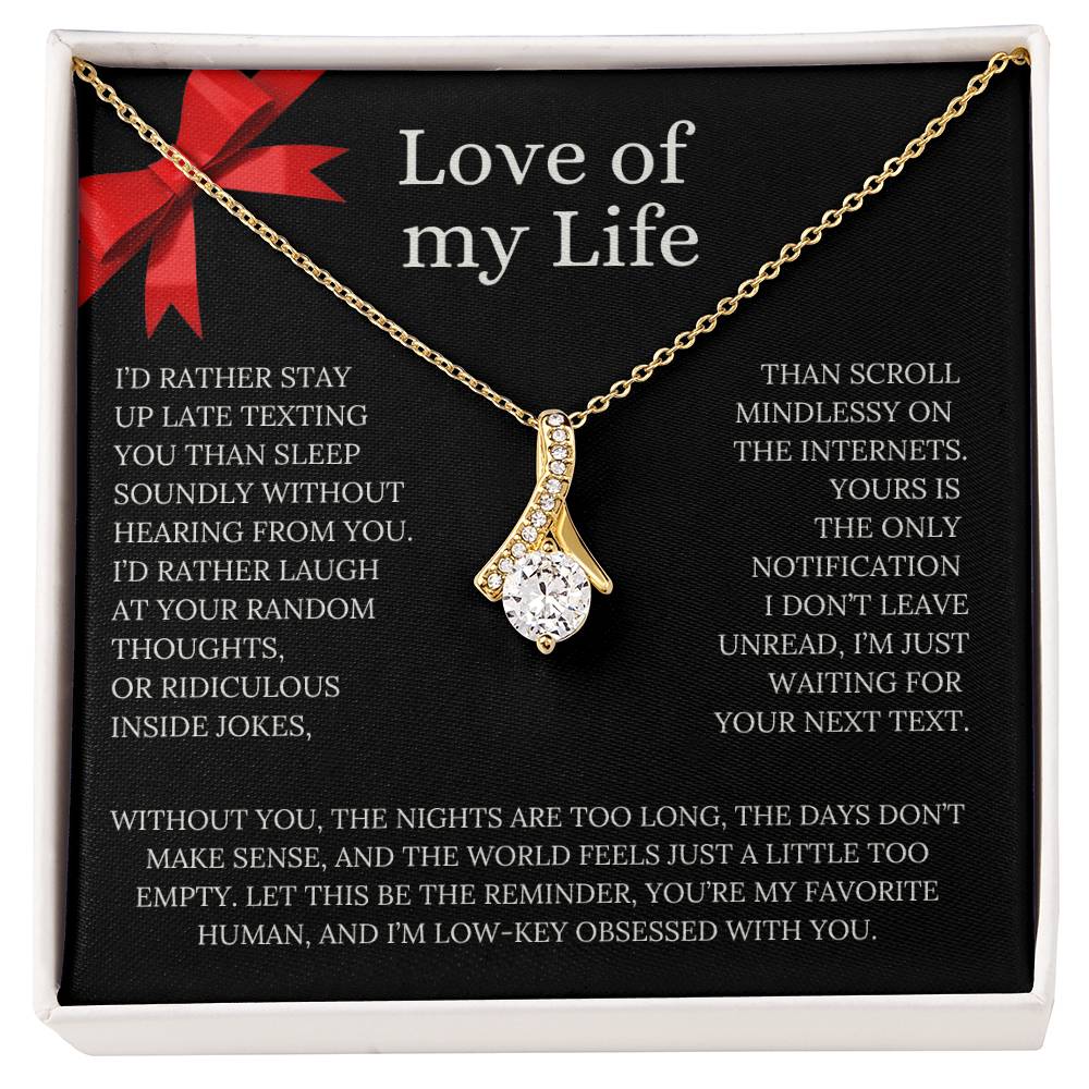 Love of my life Pendant Necklace and Fun, Sweet Message Card💞