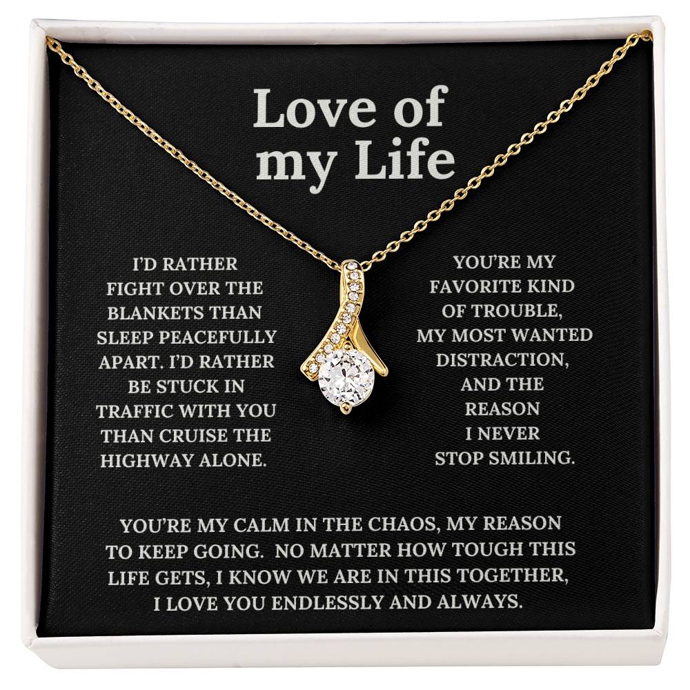 To the Love of My Life Alluring Beauty Pendant and Message Card