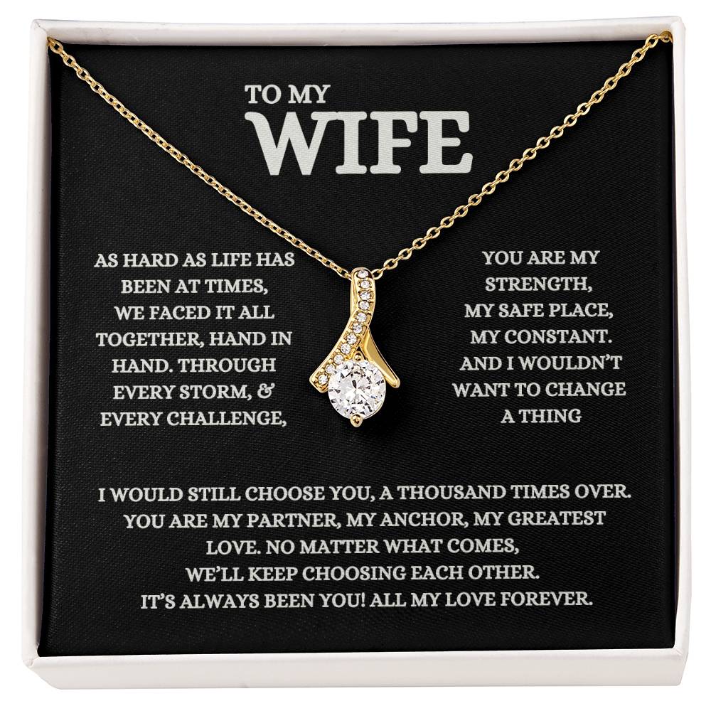 💞 To My Wife, Message Card and Stunning Alluring Beauty Pendant 💞