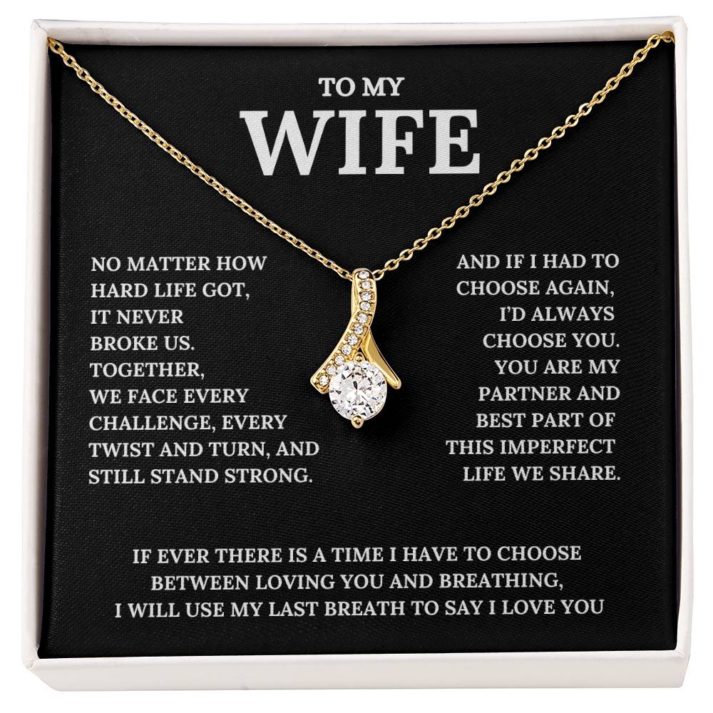 To My Wife, There is No Greater Love | Message Card, Alluring Beauty Pendant|