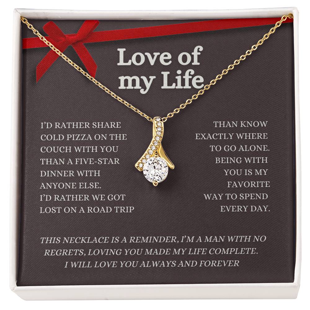 MBB116 Alluring Beauty Necklace (red) and message card, Love of my life