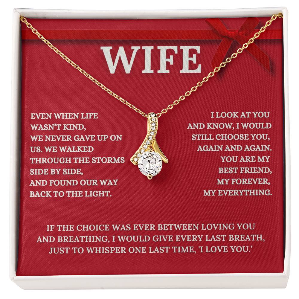 To My Wife Alluring Beauty Necklace and Message Card <3