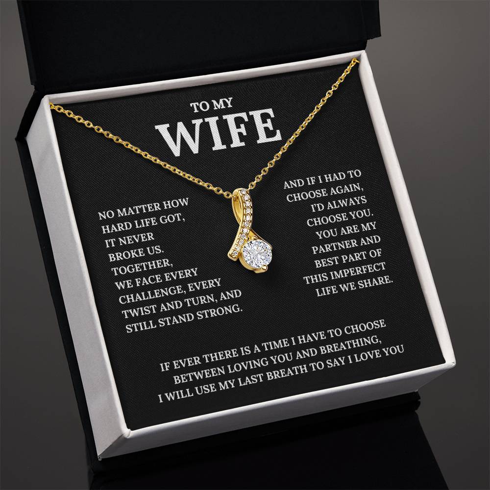 To My Wife, There is No Greater Love | Message Card, Alluring Beauty Pendant|