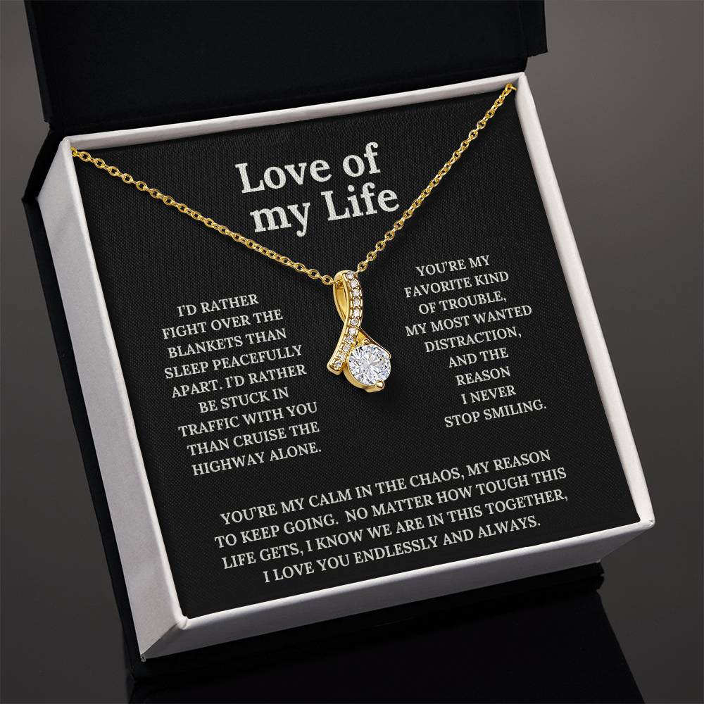 To the Love of My Life Alluring Beauty Pendant and Message Card