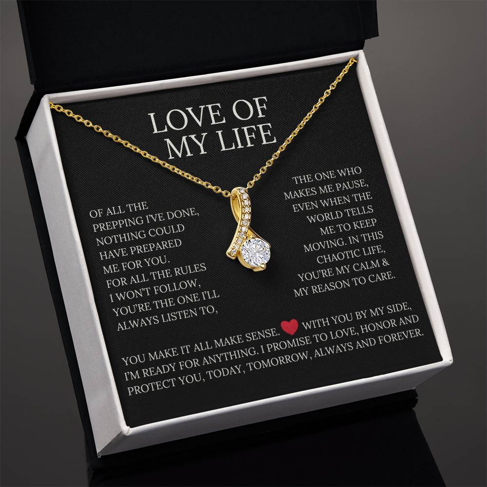 Love of My Life, Alluring Beauty Necklace Pendant Message Card