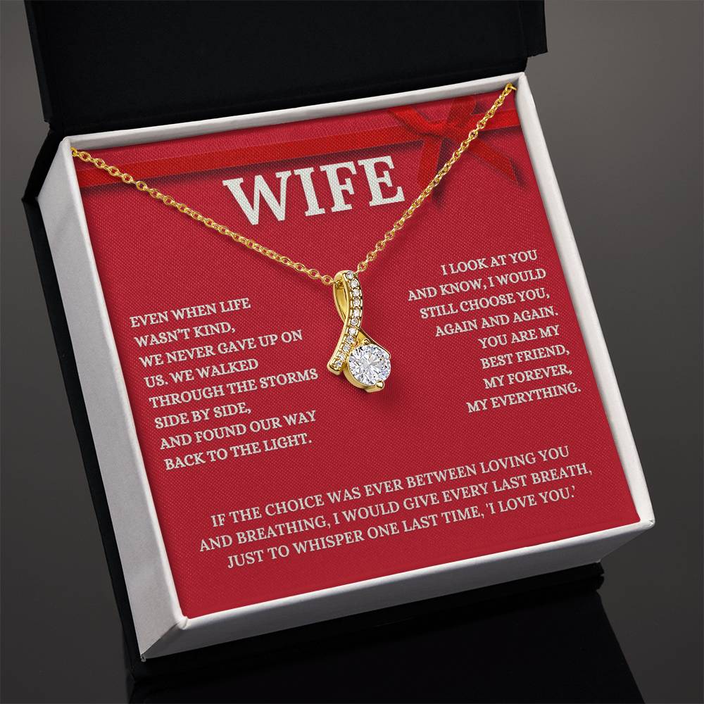 To My Wife Alluring Beauty Necklace and Message Card <3