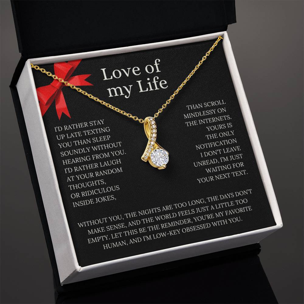 Love of my life Pendant Necklace and Fun, Sweet Message Card💞