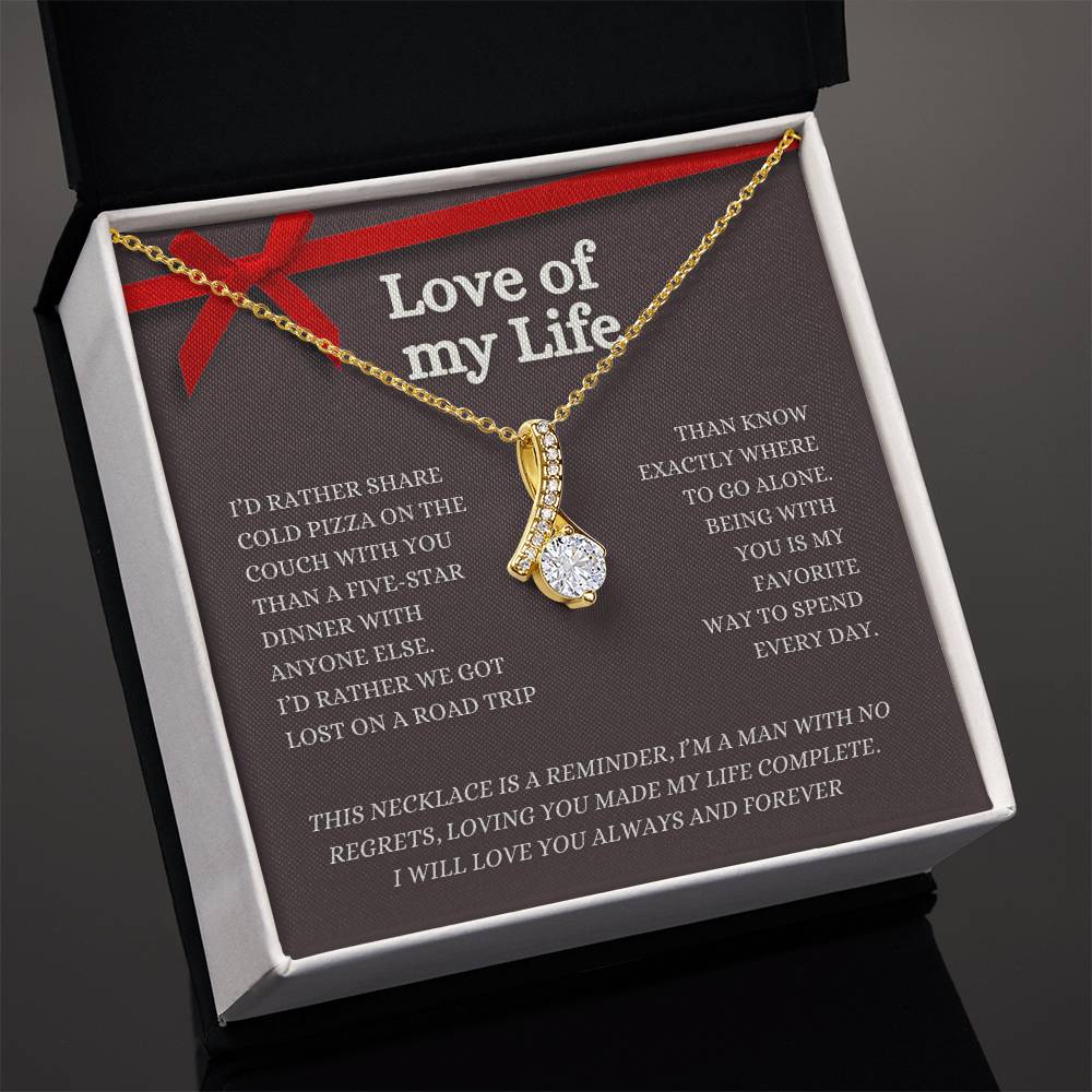 MBB116 Alluring Beauty Necklace (red) and message card, Love of my life