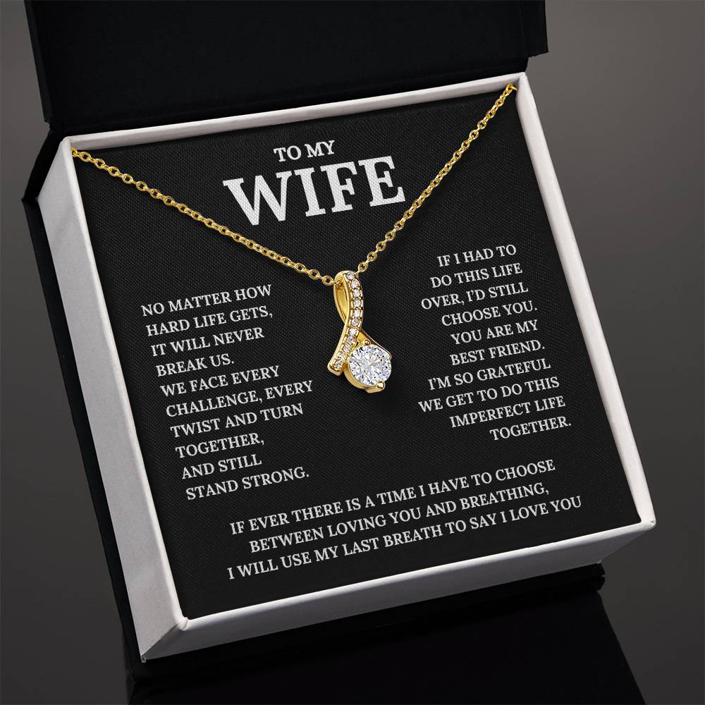 To My Wife, I Am Grateful To Do This Life With You | Pendant and Message Card