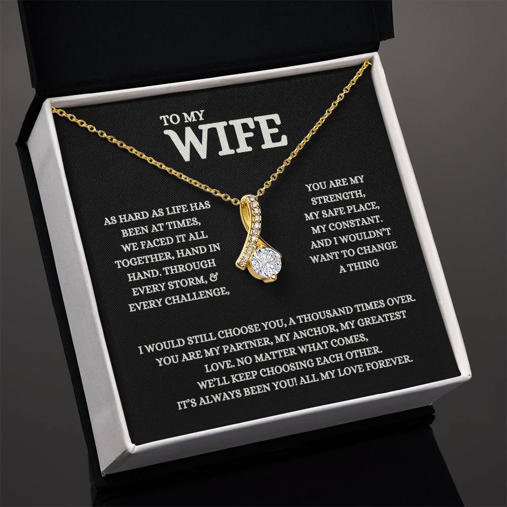 💞 To My Wife, Message Card and Stunning Alluring Beauty Pendant 💞