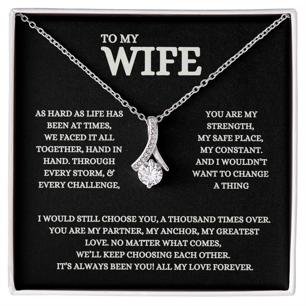 💞 To My Wife, Message Card and Stunning Alluring Beauty Pendant 💞