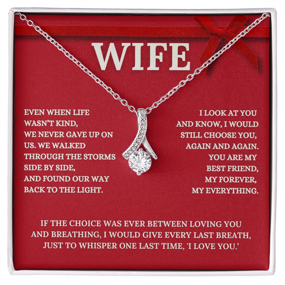 To My Wife Alluring Beauty Necklace and Message Card <3