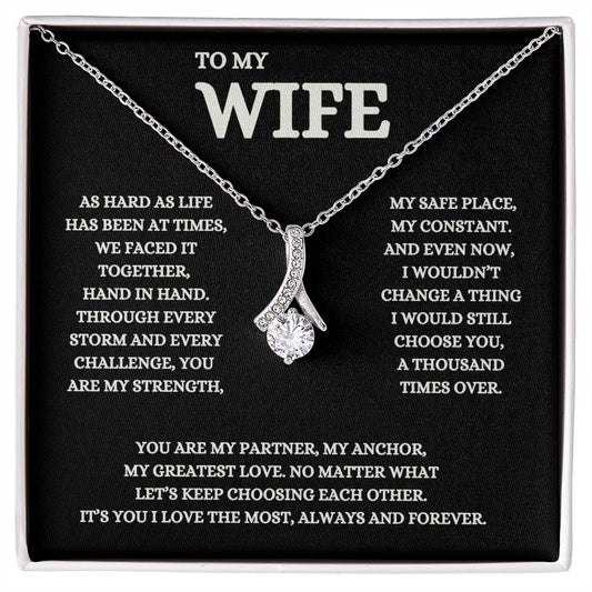 To My Wife - A Gift as Timeless as Our Love Ribbon-Style Pendant and Message Card ❤️