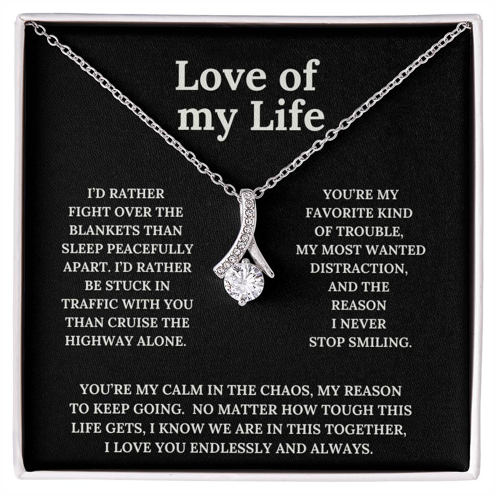 To the Love of My Life Alluring Beauty Pendant and Message Card