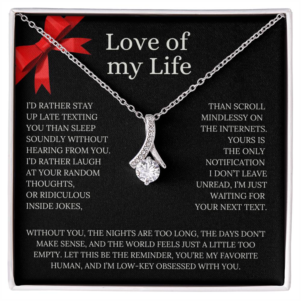 Love of my life Pendant Necklace and Fun, Sweet Message Card💞