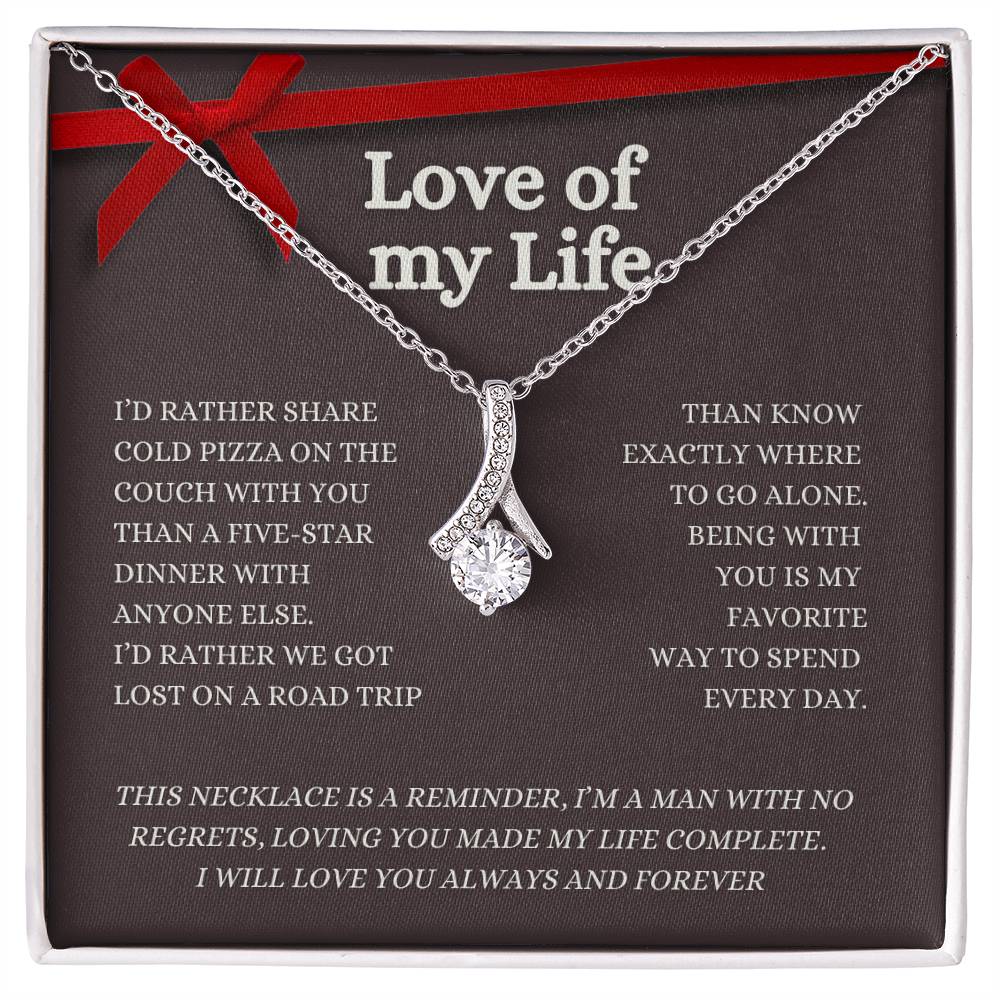 MBB116 Alluring Beauty Necklace (red) and message card, Love of my life