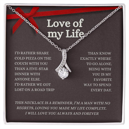 MBB116 Alluring Beauty Necklace (red) and message card, Love of my life