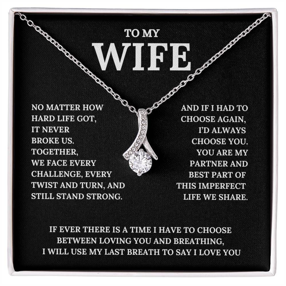 To My Wife, There is No Greater Love | Message Card, Alluring Beauty Pendant|