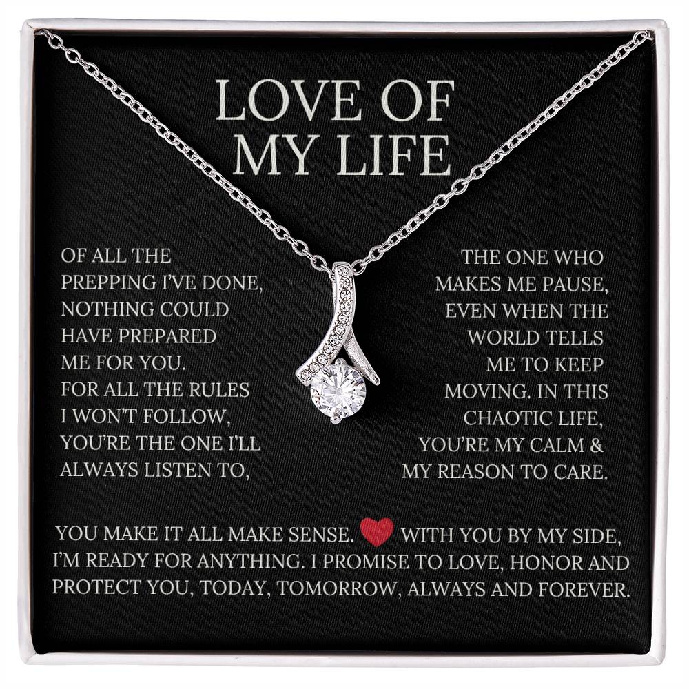 Love of My Life, Alluring Beauty Necklace Pendant Message Card