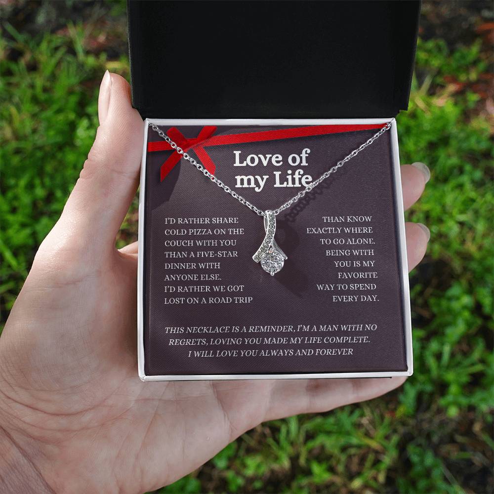 MBB116 Alluring Beauty Necklace (red) and message card, Love of my life