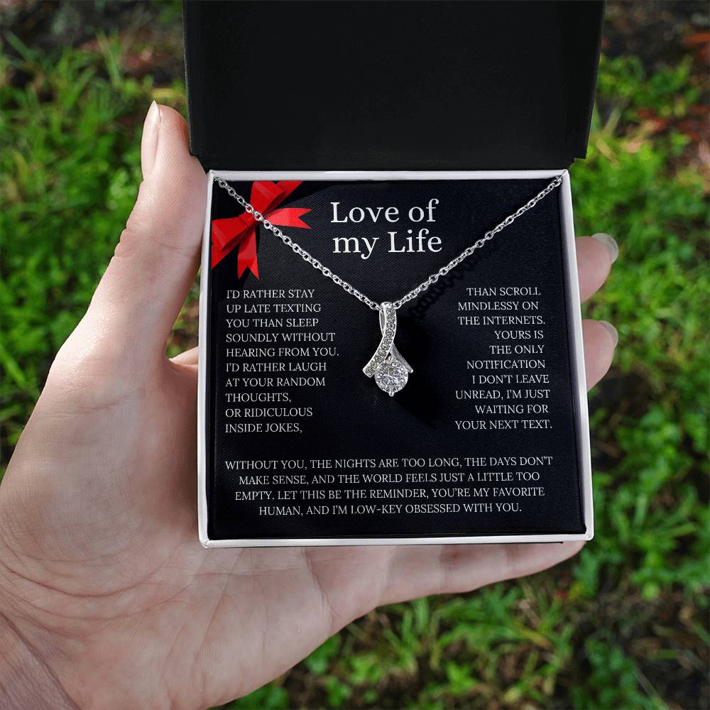 Love of my life Pendant Necklace and Fun, Sweet Message Card💞