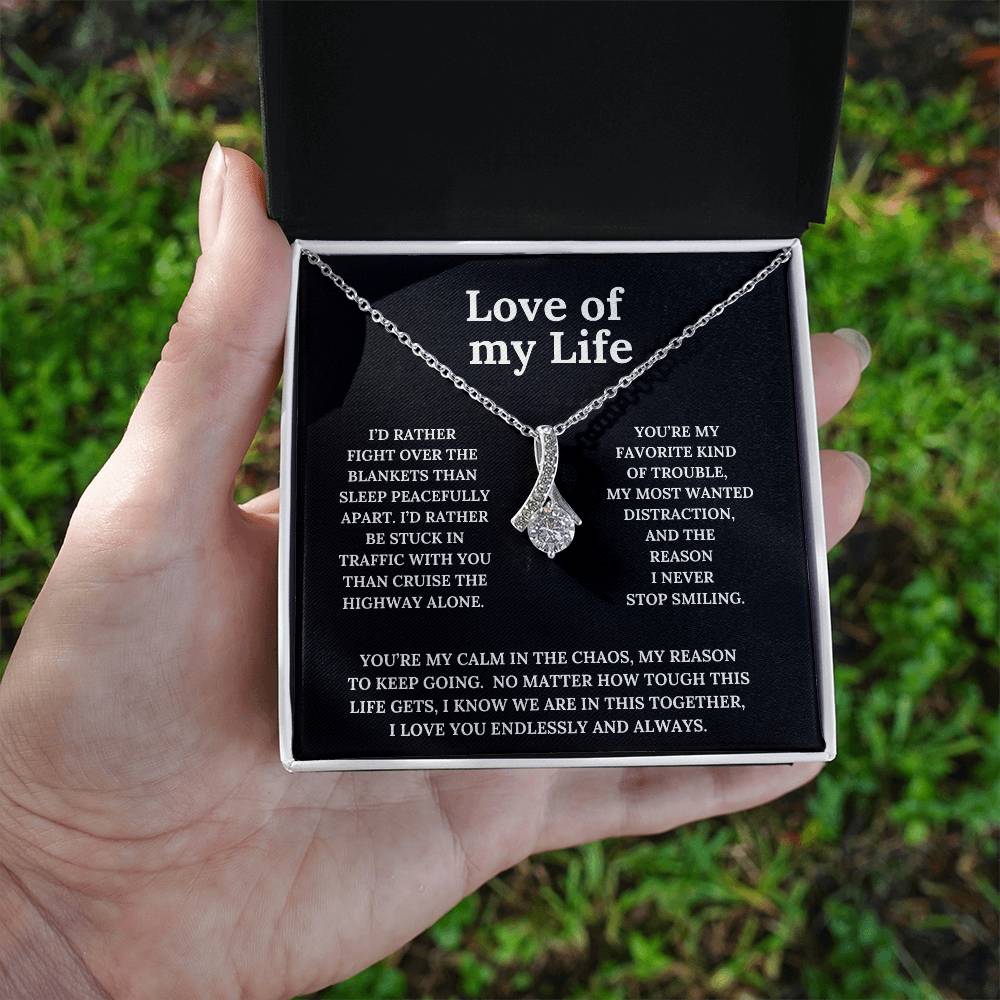 To the Love of My Life Alluring Beauty Pendant and Message Card